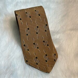 Vintage Van Heusen Silk Tie Gold and Black